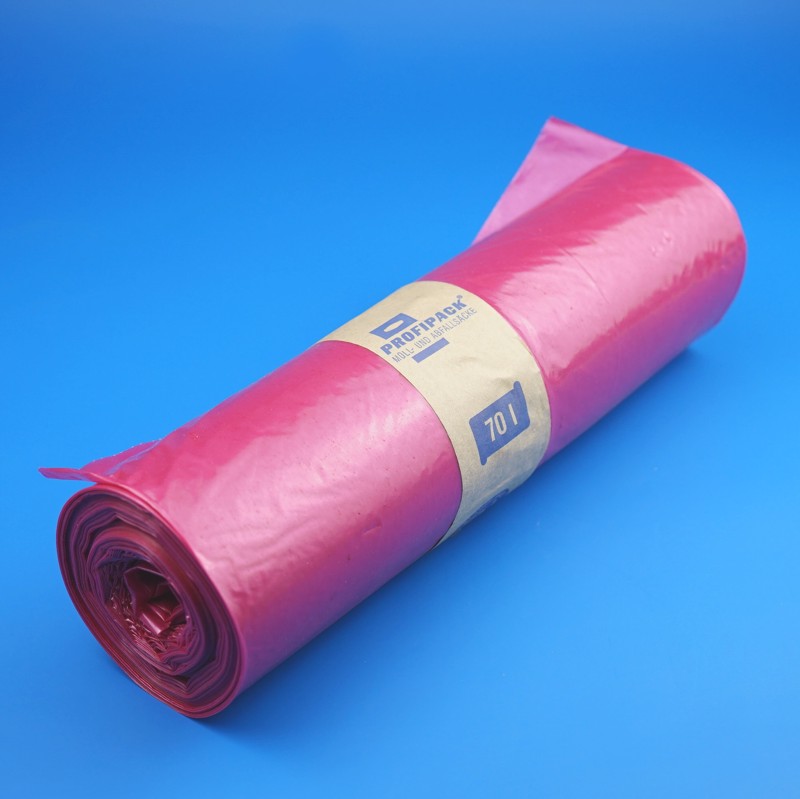 Müllsäcke LDPE 70 L rot HD 575 x 1100 x 0,60 1 Rolle = 25 Stück