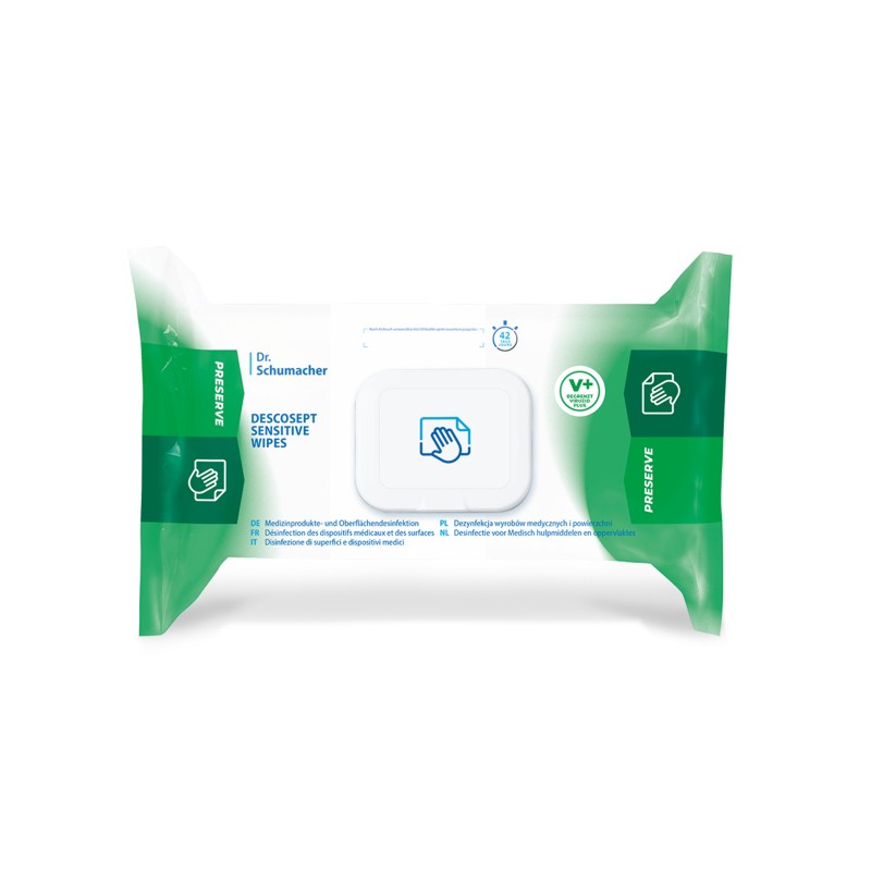Descosept Sensitive Wipes im Flowpack für Fläche (60 Tücher)